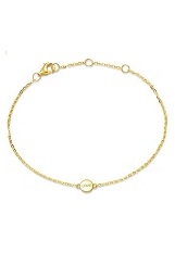 adorable itty-bitty circle coin gold baby bracelet